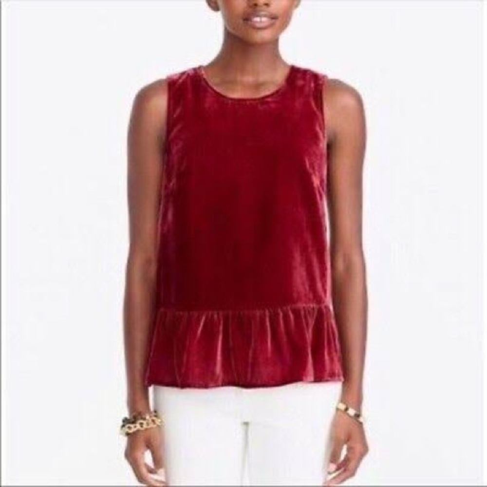 J.Crew Factory 6 Velvet Peplum Top